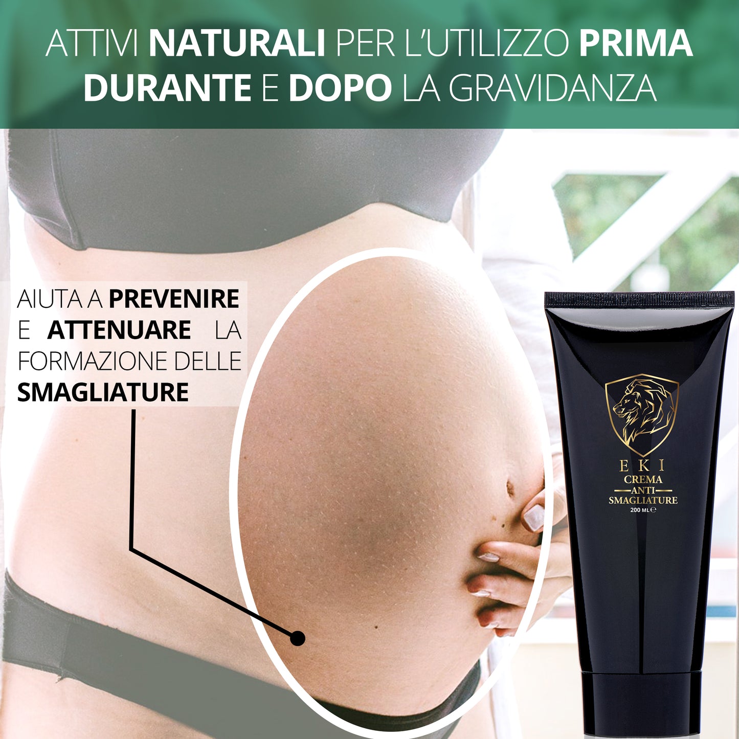 Crema Smagliature Gravidanza all'aroma di MANGO e PAPAYA, Idratante, con Olio di Mandorle Dolci e Avocado, Antismagliature con Acido Ialuronico Profumata, Rassodante ed Elasticizzante 200 ml